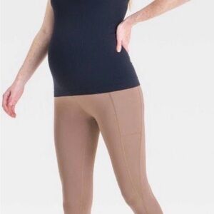 Isabel Maternity Ingrid & Isabel Women's Tan High-Waisted Leggings Size S